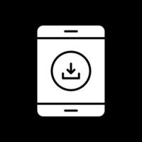 Downloading Data Glyph Inverted Icon Design vector