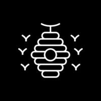 Bee Hive Line Inverted Icon Design vector