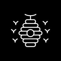 Bee Hive Line Inverted Icon Design vector