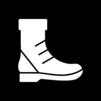 bota glifo invertido icono diseño vector