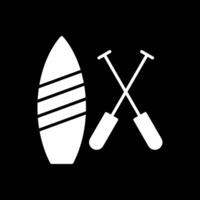 Paddle Board Glyph Inverted Icon Design vector