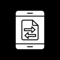 Data Transfer Glyph Inverted Icon Design vector