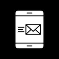 Email Glyph Inverted Icon Design vector