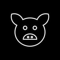 Pig Line Inverted Icon Design vector