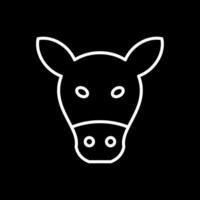 Cow Line Inverted Icon Design vector