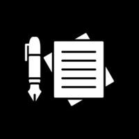 Notes Glyph Inverted Icon Design vector