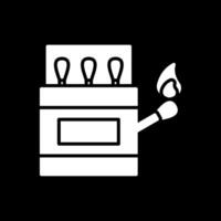 Matches Glyph Inverted Icon Design vector