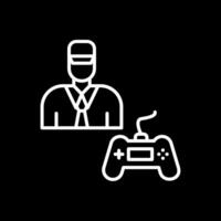 Gamer Line Inverted Icon Design vector