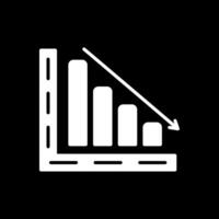 Bar Chart Glyph Inverted Icon Design vector