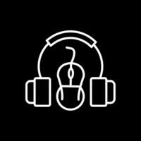 Headset Line Inverted Icon Design vector