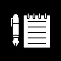 Notes Glyph Inverted Icon Design vector