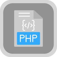 php plano redondo esquina icono diseño vector