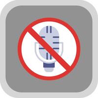 No Microphone Flat round corner Icon Design vector