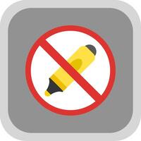 Prohibited Sign Flat round corner Icon Design vector