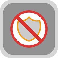 No Security Flat round corner Icon Design vector