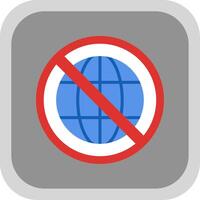 Prohibited Sign Flat round corner Icon Design vector