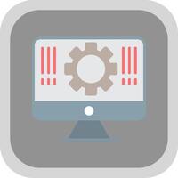 Monitor Flat round corner Icon Design vector