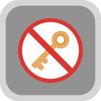 Prohibited Sign Flat round corner Icon Design vector