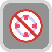 Prohibited Sign Flat round corner Icon Design vector