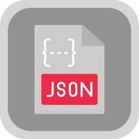 Json Flat round corner Icon Design vector