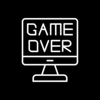 Game Over Line Inverted Icon Design vector