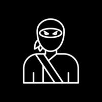 Ninja Line Inverted Icon Design vector