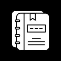 Notebooks Glyph Inverted Icon Design vector