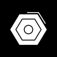 Nut Glyph Inverted Icon Design vector