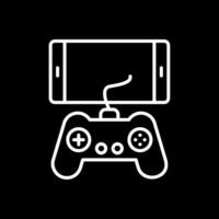 Mobile Game Line Inverted Icon Design vector