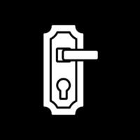 Door Handle Glyph Inverted Icon Design vector