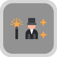 Magician Flat round corner Icon Design vector