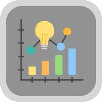 Bar Chart Flat round corner Icon Design vector