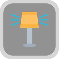 Lamp Flat round corner Icon Design vector