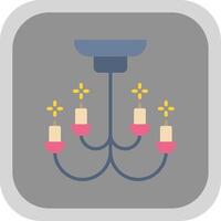 Chandelier Flat round corner Icon Design vector