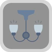 Lamp Flat round corner Icon Design vector