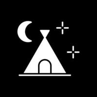 Camping Glyph Inverted Icon Design vector