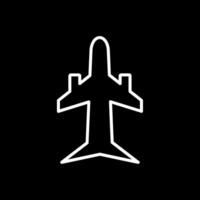 Plane Line Inverted Icon Design vector