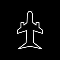 Plane Line Inverted Icon Design vector