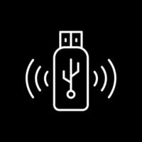 USB línea invertido icono diseño vector