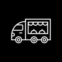 comida camión línea invertido icono diseño vector