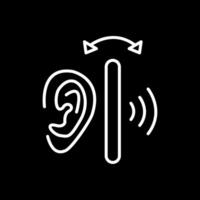 oído línea invertido icono diseño vector