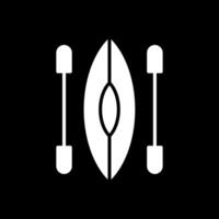 Kayak Glyph Inverted Icon Design vector