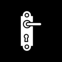 puerta encargarse de glifo invertido icono diseño vector