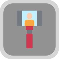 Selfies Flat round corner Icon Design vector