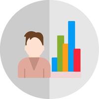 Analytics Person Flat Scale Icon Design vector