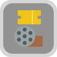 Movies Flat round corner Icon Design vector