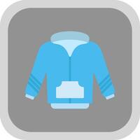 Hoodie Flat round corner Icon Design vector