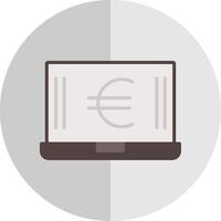 euro ordenador portátil plano escala icono diseño vector