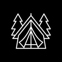 Tent Line Inverted Icon Design vector