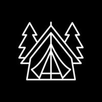 Tent Line Inverted Icon Design vector